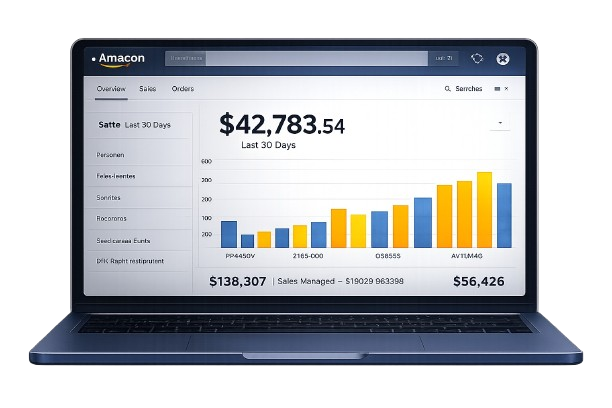 Amazon and TikTok performance dashboard preview
